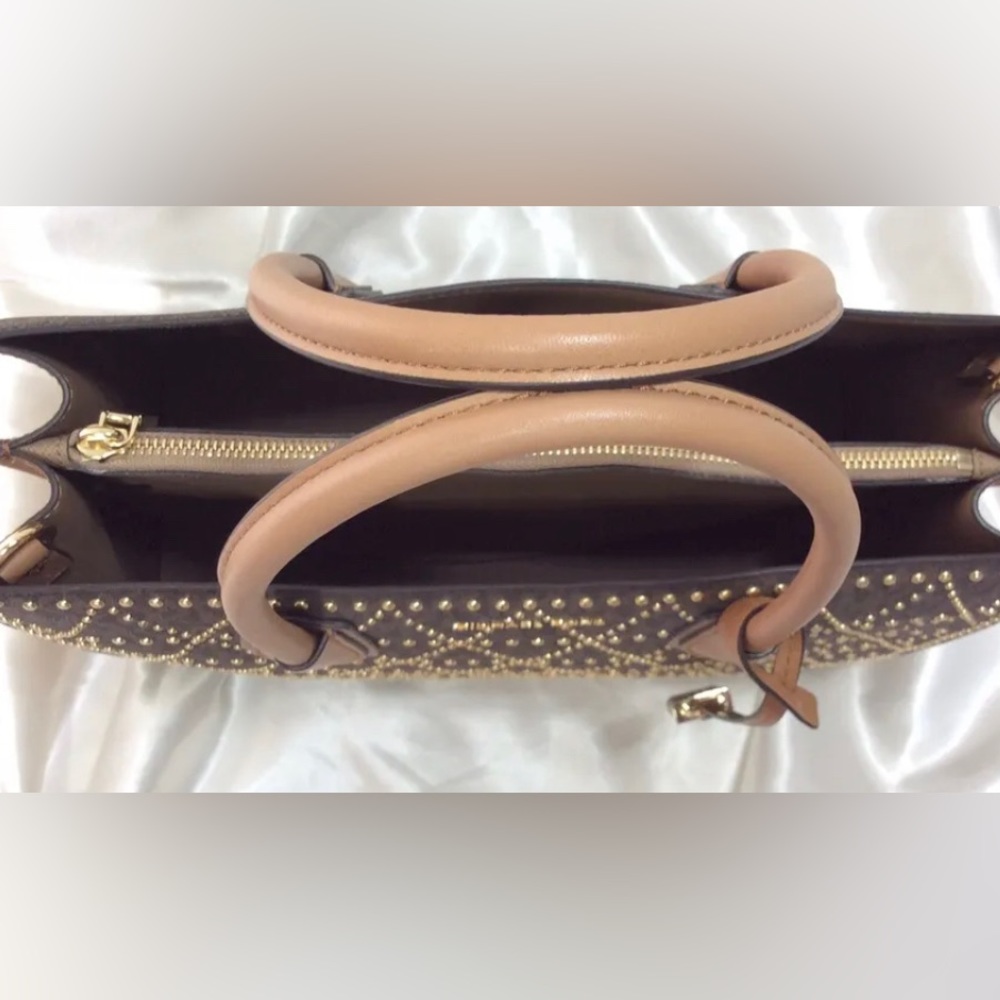 Michael Kors Mercer Stud Grommet Studio Large Tote brown - Picture 9 of 9